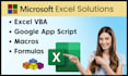 do excel automation, vba, macro, and google app script