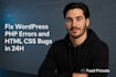 fix wordpress PHP errors and HTML CSS bugs