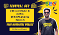 setup website on google search console and analytics or bing webmaster