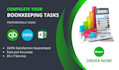 do bookkeeping using quickbooks online, xero and excel