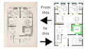 redraw floor plan for real estate agent