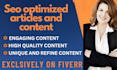 provide amazing seo optimized article and content writing