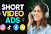 create tiktok video ads, tiktok ads, facebook video ads for dropshipping product
