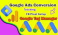 ga4, google ads conversion tracking with GTM and fb pixel setup
