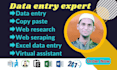 do data entry, web research, lead generation and typing work