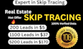 do skip tracing  for real estate using by tlo