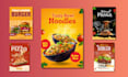 design minimal restaurant food posters,flyers for social media