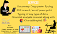 data entry, copy paste, typing and financial analysis