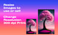 resize ai generated image, change to high resolution 300 dpi