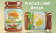 make food label design, food packaging design, desert and jerk pouch design