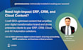 write SEO content for your erp, crm, ai and cyber solutions