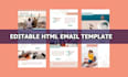create editable HTML email template and newsletter