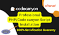 professionally install and setup of code canyon PHP scripts