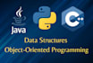 do data structures in java, oop in java, c, cpp tasks python tasks