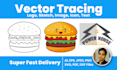 vector trace, vectorize logo, or convert sketch to vector