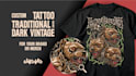 create a cool design in traditional tattoo or dark vintage
