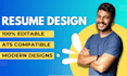 do professional resume design and modern CV template