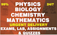 help in chemistry, biology, physics, mathematics, labs