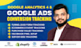 set up google ads conversion tracking, analytics ga4 ecommerce tracking fb pixel