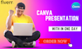 design canva presentation,slides,keynotes in 12 hours