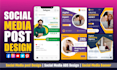 do creative social media design, post, banner ads
