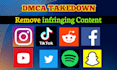 takedown copyright content on facebook,twitter,insta,tiktok,reddit under dmca
