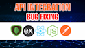 help with API integration, node js rest api, bug fixing