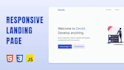 create a high quality landing page with HTML CSS javascript
