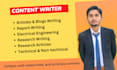 do electrical research technical content and blog writing