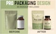 professionally edit product label and packaging design with 3d mockup