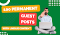 publish 100 guest post seo backlinks