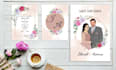design unique wedding invitation card with couple illustration