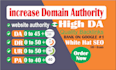 increase domain authority ,da and ahrefs DR ,domain rating