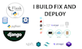 build deploy fix bug django flask react next js API full stack