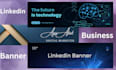 do a professional background linkedin banner and facebook designs