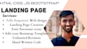 create HTML CSS bootstrap website and HTML landing page
