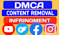 report and remove copyright content tiktok, youtube,instagram,reddit,fb by dmca