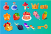 create unique 2d game icons, props, UI design, assets, objects in vector