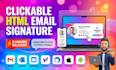 design clickable HTML email signature for gmail, outlook, apple mail