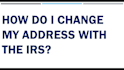 change your name and address on your ein on irs