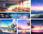 make anime landscape background novel game wallpaper 2d art, character with ai