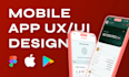 ux UI design your mobile app in figma for IOS and android