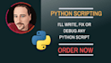 write, fix, debug a python script code
