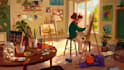 create an authentic lofi girl loop, cartoon loop animation or gif animation