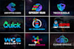 do modern startup tech security crypto app logo design