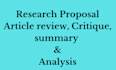 do article review, critique, summary and analysis