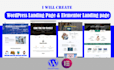create a responsive wordpress landing page or elementor landing page