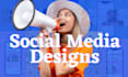 do creative social media design, post, banner ads