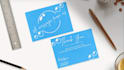 thank you card templates simple blue bubble
