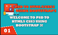 convert PSD to Responsive HTML5 CSS3 using Bootstrap 3